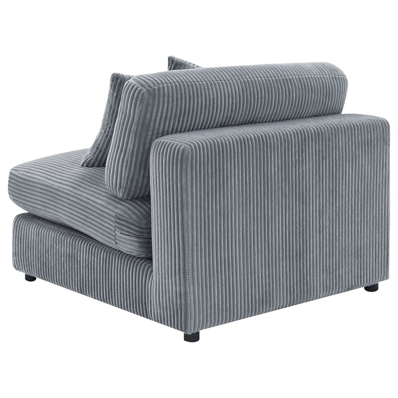 Pemberly Row Set of 2 Modern Upholstered Armless Chairs in Fog