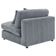 Pemberly Row Set of 2 Modern Upholstered Armless Chairs in Fog