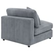 Pemberly Row Set of 2 Modern Upholstered Armless Chairs in Fog