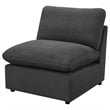 Pemberly Row Set of 2 Modern Modular Armless Chairs in Dark Grey