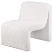 Pemberly Row Set of 2 Upholstered Curved Armless Accent Chairs in Ivory