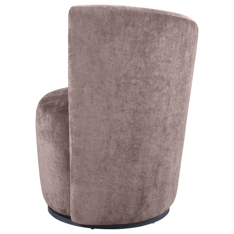 Pemberly Row Set of 2 Upholstered Swivel Chair Curved Backrest in Blush