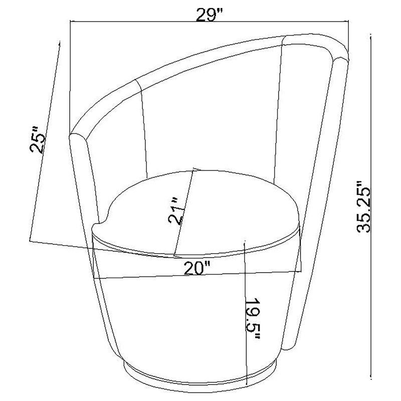 Pemberly Row Set of 2 Upholstered Swivel Chair Curved Backrest in Blush
