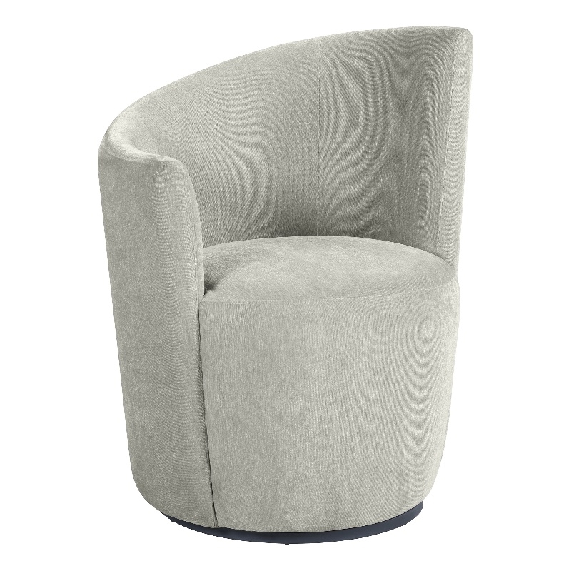 Pemberly Row Set of 2 Upholstered Swivel Chair Curved Backrest in Dove Grey