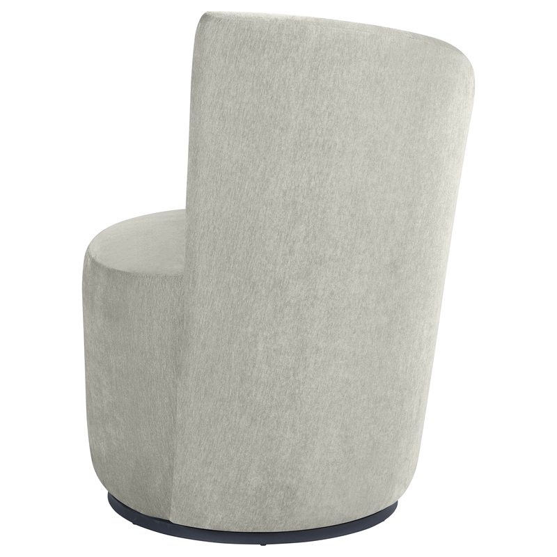 Pemberly Row Set of 2 Upholstered Swivel Chair Curved Backrest in Dove Grey