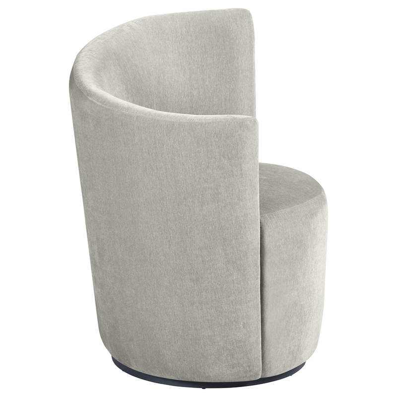 Pemberly Row Set of 2 Upholstered Swivel Chair Curved Backrest in Dove Grey