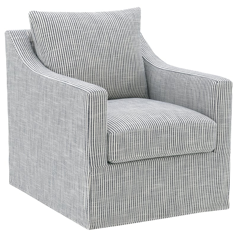 Pemberly Row Set of 2 Upholstered Sloped Arm Accent Swivel Chairs in Grey