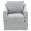 Pemberly Row Set of 2 Upholstered Sloped Arm Accent Swivel Chairs in Grey