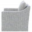 Pemberly Row Set of 2 Upholstered Sloped Arm Accent Swivel Chairs in Grey