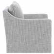 Pemberly Row Set of 2 Upholstered Sloped Arm Accent Swivel Chairs in Grey