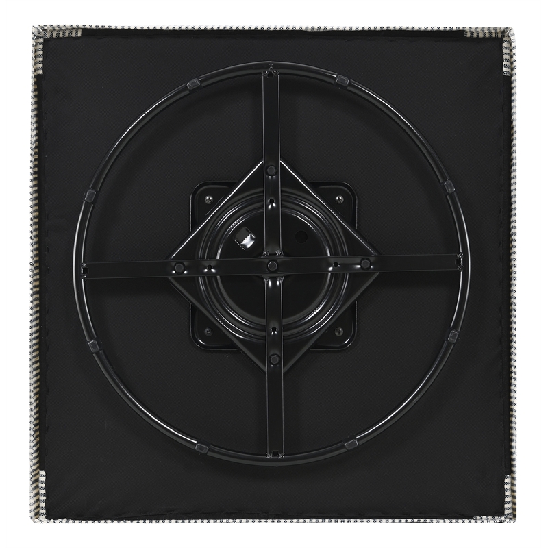 Pemberly Row Set of 2 Upholstered Sloped Arm Accent Swivel Chairs in Grey