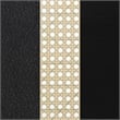 Pemberly Row Set of 2 Rattan Cane Back Accent Chair with Padded Seat in Black
