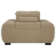 Pemberly Row Set of 2 Upholstered Track Arm Accent Chairs in Camel