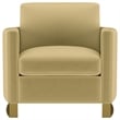 Pemberly Row Set of 2 Upholstered Curved Track Arm Chairs in Camel