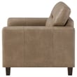 Pemberly Row Set of 2 Faux Leather Upholstered Track Arm Chairs in Brown