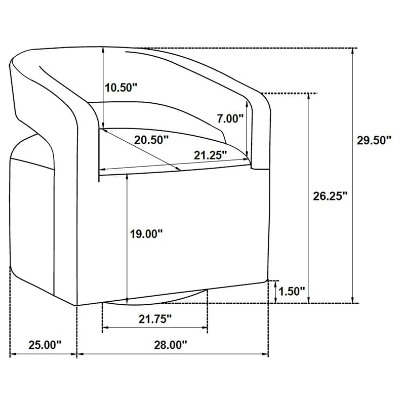 Pemberly Row Set of 2 Contemporary Fabric Swivel Accent Chairs in Berry