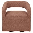 Pemberly Row Set of 2 Contemporary Fabric Swivel Accent Chairs in Berry