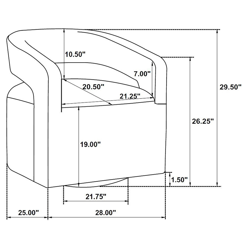 Pemberly Row Set of 2 Fabric Swivel Accent Chairs in Rocky Road Brown