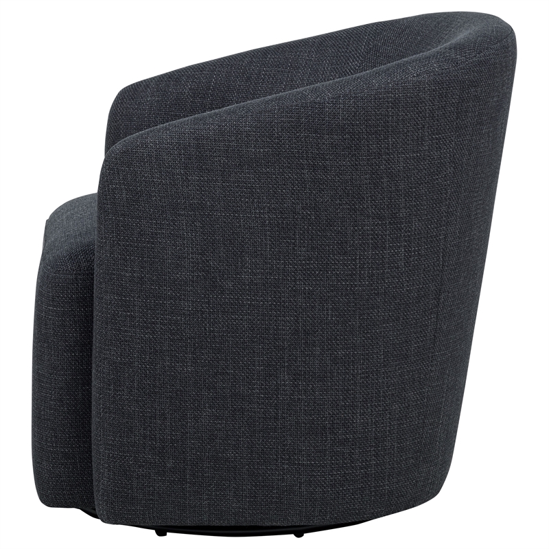 Pemberly Row Set of 2 Fabric Swivel Accent Chairs in Anthracite Gray