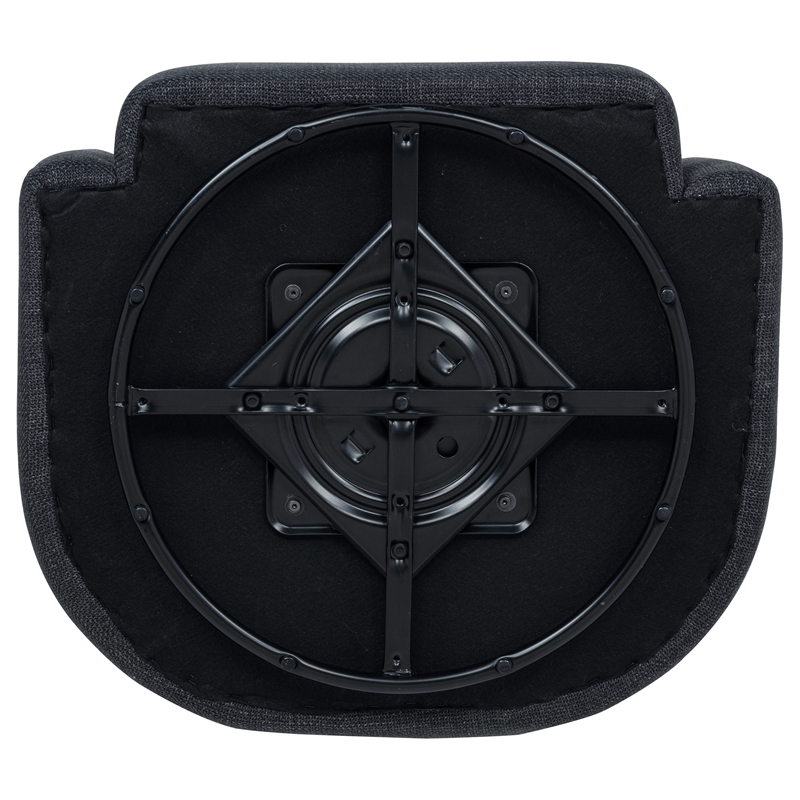 Pemberly Row Set of 2 Fabric Swivel Accent Chairs in Anthracite Gray