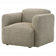 Pemberly Row Set of 2 Upholstered Fabric Track Arm Accent Chairs in Brown