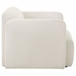 Pemberly Row Set of 2 Upholstered Fabric Track Arm Accent Chairs in White