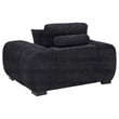 Pemberly Row Set of 2 Upholstered Fabric Track Arm Accent Chairs in Black