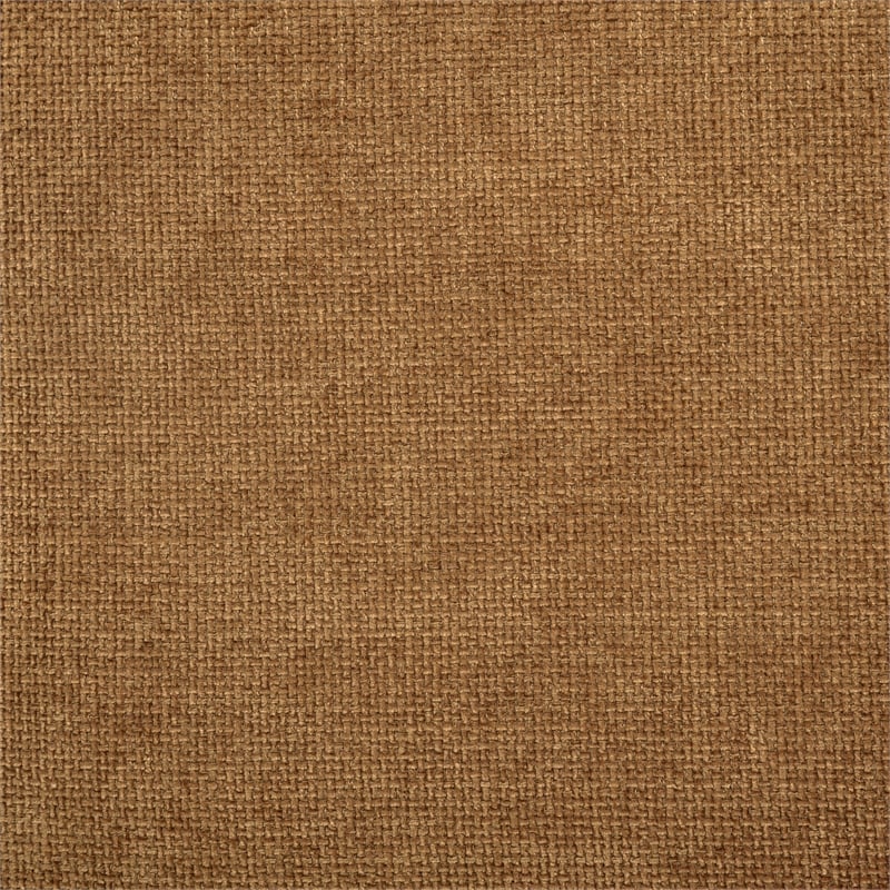 Pemberly Row Set of 2 Upholstered Fabric Track Arm Accent Chairs in Amber