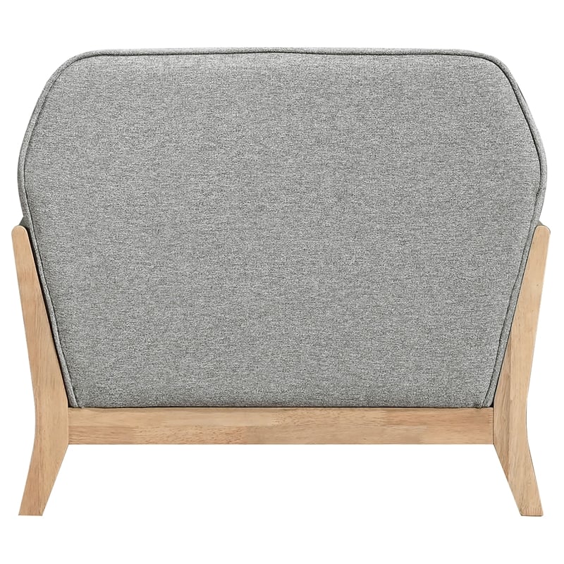 Pemberly Row Set of 2 Mid-Century Fabric Flared Arm Accent Chairs in Gray/Blonde