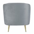Pemberly Row Set of 2 Upholstered Channel Tufted Barrel Accent Chairs in Grey