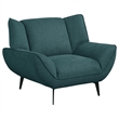 Pemberly Row Set of 2 Upholstered Flared Arm Accent Chairs in Teal Blue