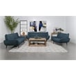 Pemberly Row Set of 2 Upholstered Flared Arm Accent Chairs in Teal Blue