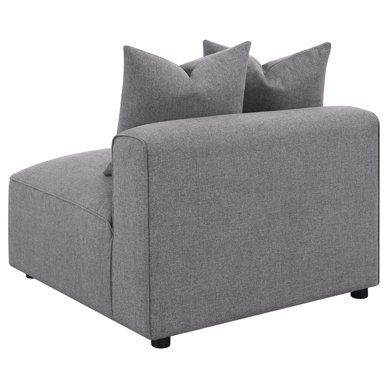 Pemberly Row Set of 2 Modern Upholstered Armless Chairs in Gray