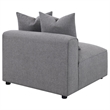 Pemberly Row Set of 2 Modern Upholstered Armless Chairs in Gray