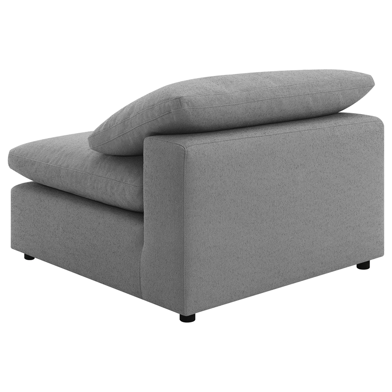 Pemberly Row Set of 2 Boucle Upholstered Armless Chairs in Gray