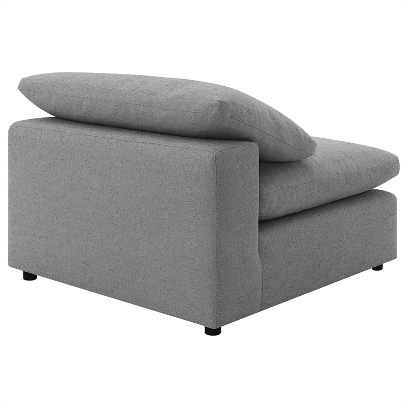 Pemberly Row Set of 2 Boucle Upholstered Armless Chairs in Gray