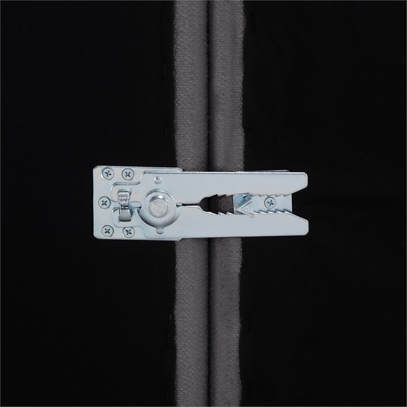 Pemberly Row Set of 2 Boucle Upholstered Armless Chairs in Gray