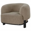 Pemberly Row Set of 2 Upholstered Barrel Back Accent Chairs in Mushroom