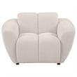 Pemberly Row Set of 2 Upholstered Chenille Splayed Arm Accent Chairs in Beige