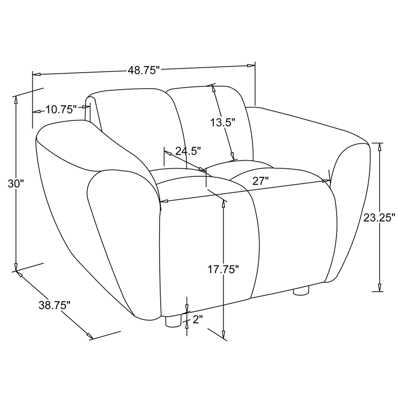 Pemberly Row Set of 2 Upholstered Chenille Splayed Arm Accent Chairs in Beige