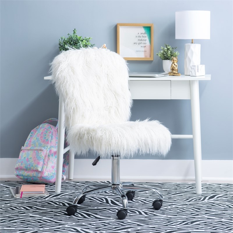 Pemberly Row Set of 2 Upholstered Armless Office Task Chair & Desk