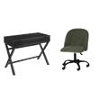 Pemberly Row Set of 2 Lift Top Stand Up Desk with X-Frame Legs & Swivel Chair