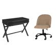 Pemberly Row Set of 2 Lift Top Stand Up Desk with X-Frame Legs & Swivel Chair