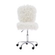 Pemberly Row Set of 2 Faux Fur Upholstered Armless Office Task Chair & Desk