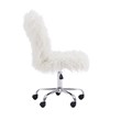 Pemberly Row Set of 2 Faux Fur Upholstered Armless Office Task Chair & Desk