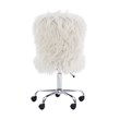 Pemberly Row Set of 2 Faux Fur Upholstered Armless Office Task Chair & Desk