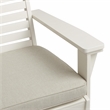 Pemberly Row Set of 3 Outdoor Bench With Slatted Back and Cushion & Side Tables
