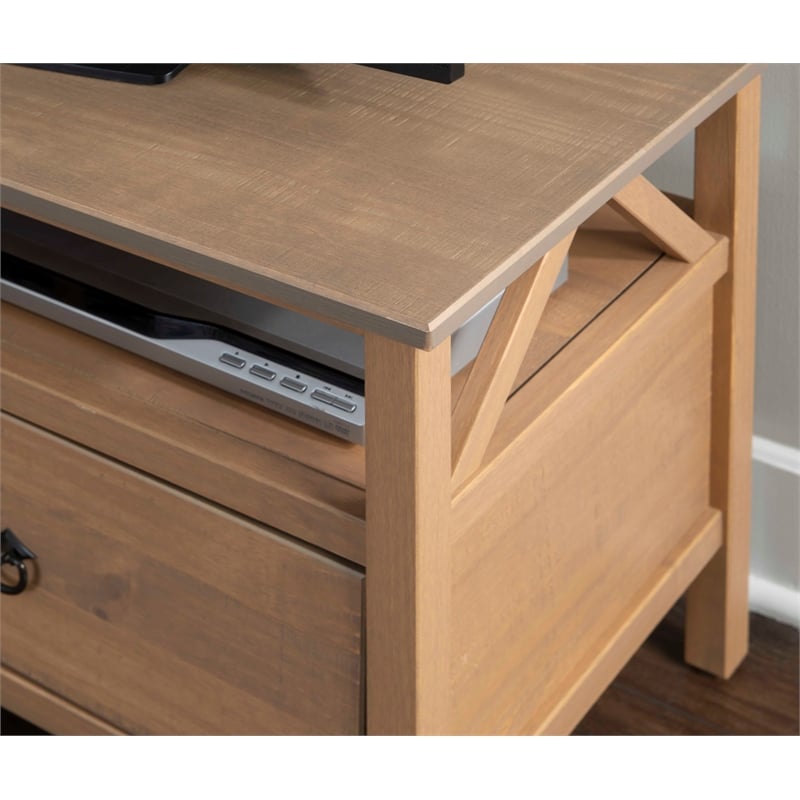 Pemberly Row 3-Piece Wood Living Room Furniture Set in Driftwood Brown