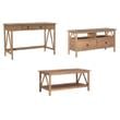 Pemberly Row 3-Piece Wood Living Room Furniture Set in Driftwood Brown