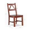 Pemberly Row Set of 2 Pine Wood 1-Drawer Desk and Chair in Tobacco Brown